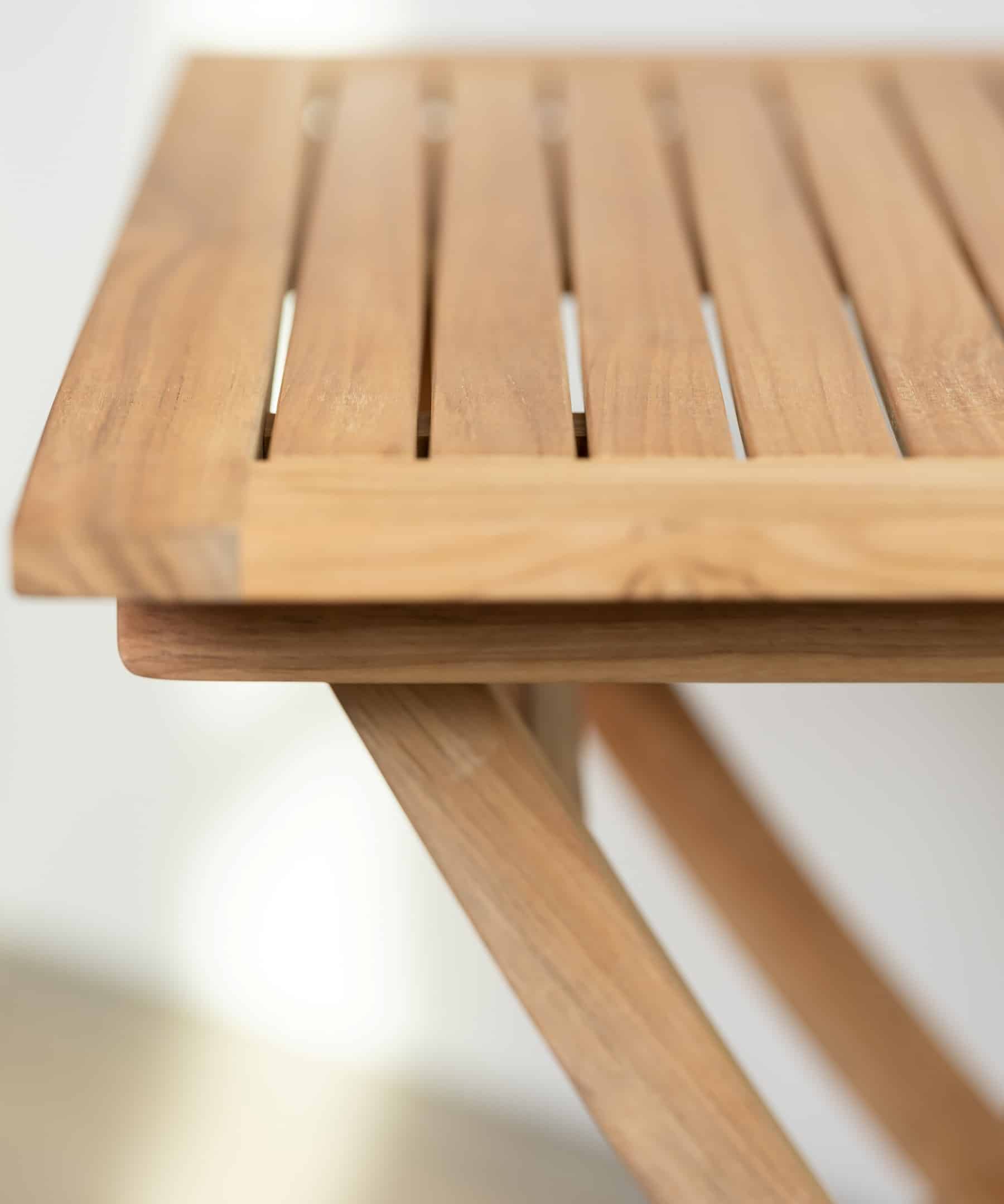 Mesa abatible 60 x 40 cm de madera de teca certificada para balcón