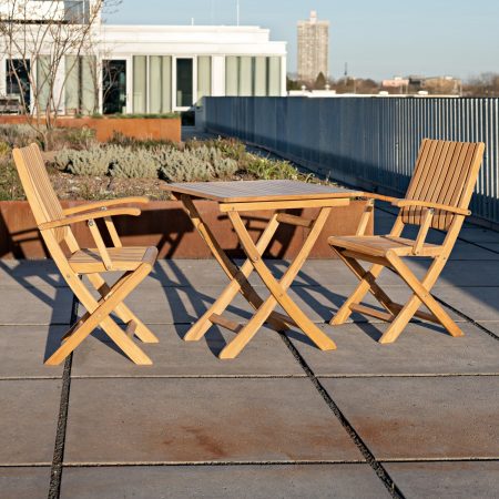 stout heel fijn Veeg Klapstoel met armleuningen van teakhout voor balkon en tuin - FSC® 100%