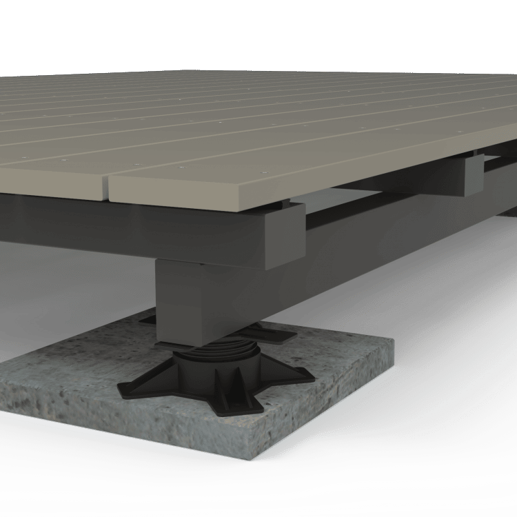 Height compensation and construction height of a wooden terrace