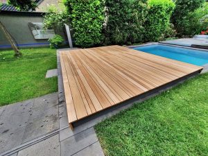 Poolabdeckung, Teak-Terrassendielen 50mm bis 125mm, Aachen II