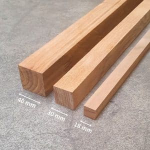 Quadratleiste Teak 18mm 30mm 40mm abmessungen