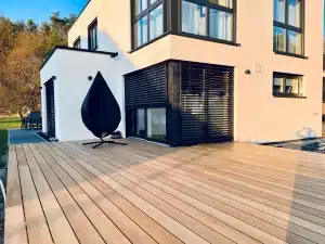 Garapa-Terrassendielen, FSC 100% verdeckt verschraubt, ungeölt