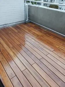 Teak Terrassendielen 95mm verdeckt verschraubt, geölt, frisch verlegt, Mönchengladbach II