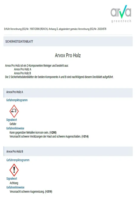 Sicherheitshinweise PDF Arvox Bild