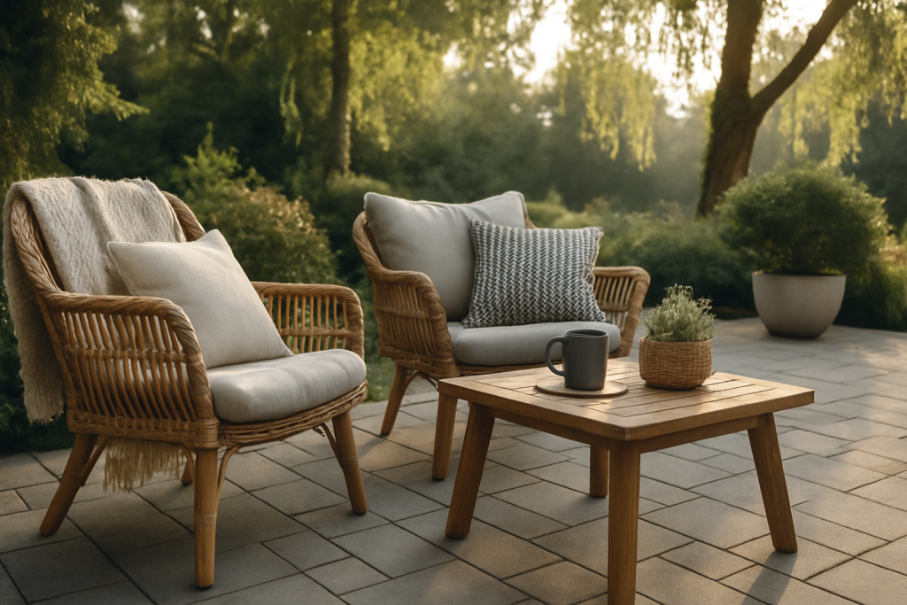 Rattan Gartenmöbel draußen