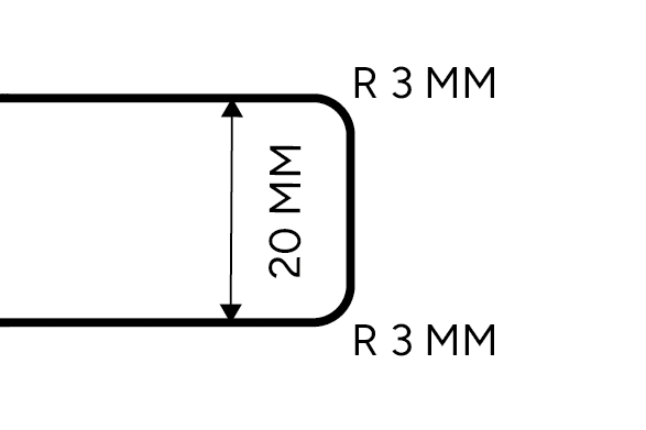 Profil Kantenabrundung 3mm Radius