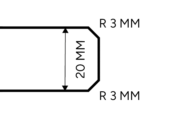 Profil Kantenfase 3mm